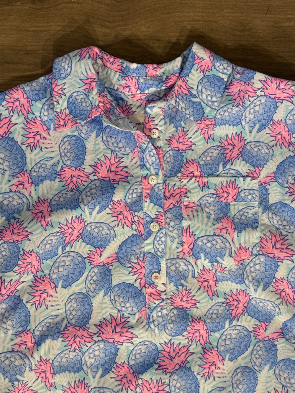 Vineyard‎ Vines Pineapple Print Preppy Summer Blouse Women's Size 00 - Picture 5 of 15